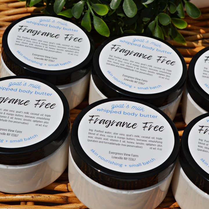 Evergreen View Farm - Wholesale Body balm/butter - Whipped Body Butter Fragrance Free Unscented Goat Milk Honey9