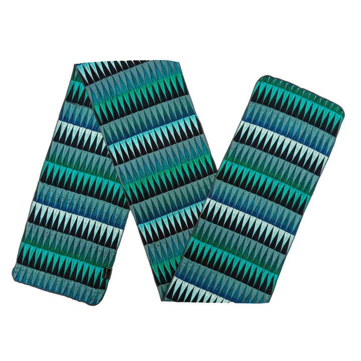 Silk Scarf Blues and Teals Triangle | Isla for wholesale by Margo Selby