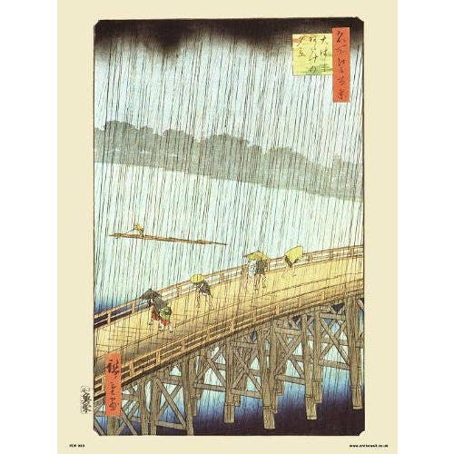 Hiroshige Japanese Sudden Shower over Shin - Ohashi Bridge and atake Poster Art Print 30x40cm and other Purchase wholesale local shingle. Free returns & net 60 terms on Faire trending on Faire.