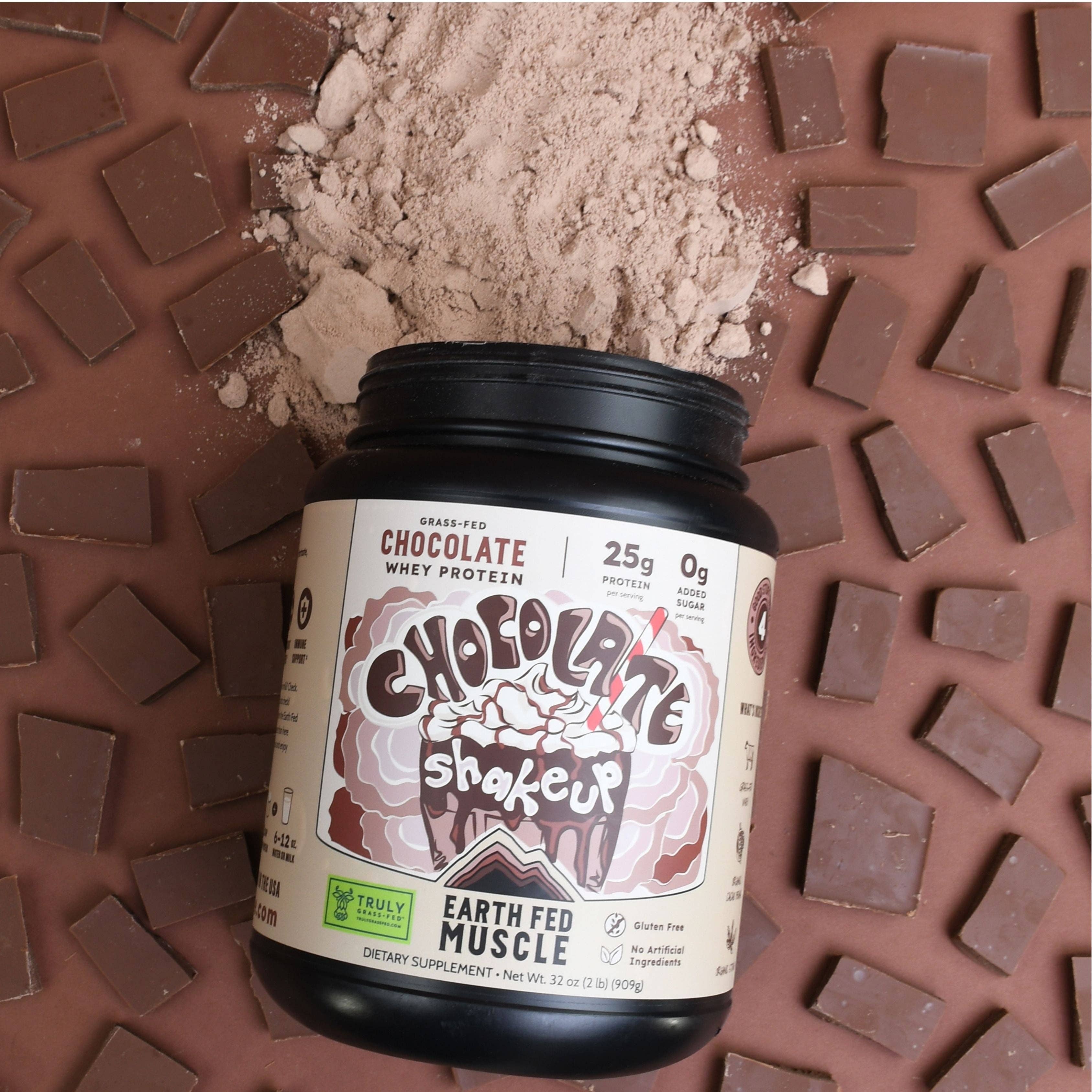 Earth Fed Muscle - Wholesale Protein/Superfood Powder - Chocolate Shakeup Chocolate Grass-Fed Whey Protein2