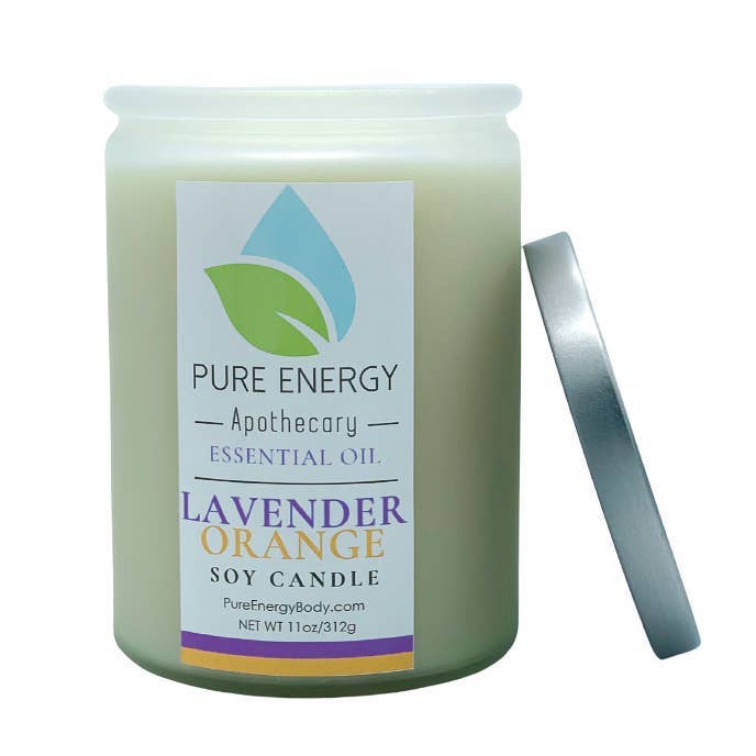 Bougie Soja (Orange Lavande) pour la vente par Healing Earth by Pure Energy Apothecary