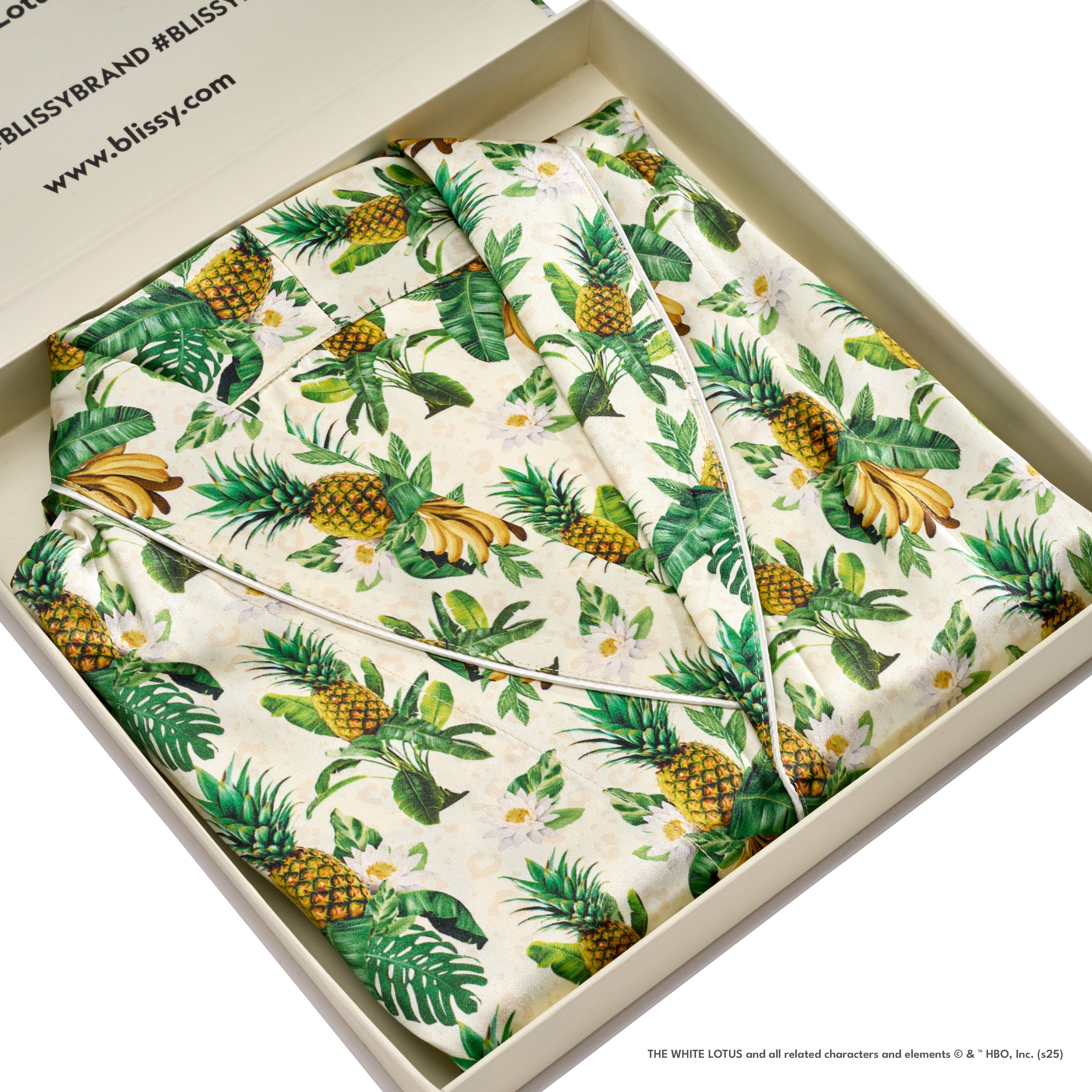 Blissy - Wholesale Robe - Women's - Classic Robe - White Lotus - Pineapple5