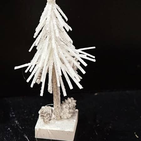 Impressive Enterprises, Inc. - Wholesale Christmas Decoration - ISB75051- 8in Snowy Shooting Star Mini Tree-White2