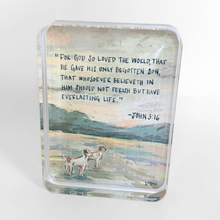 John 3:16 Acrylic Scripture Block for wholesale by Lauren Dunn