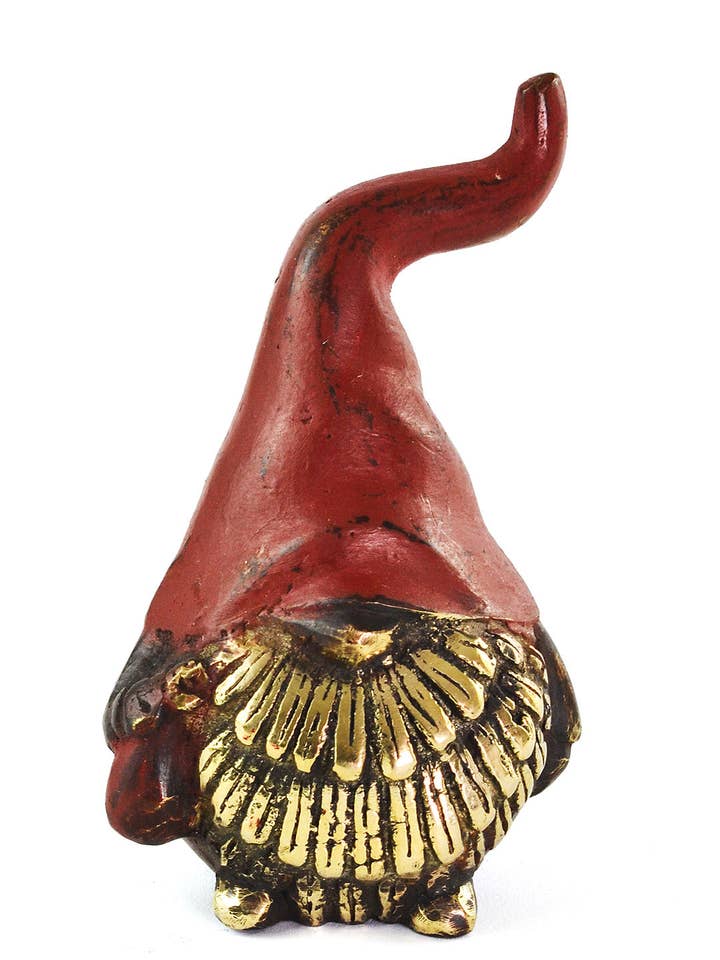 Burkina Bronze Nonsensical Gnome with Red Hat for wholesale by Swahili | AFRICAN MODERN