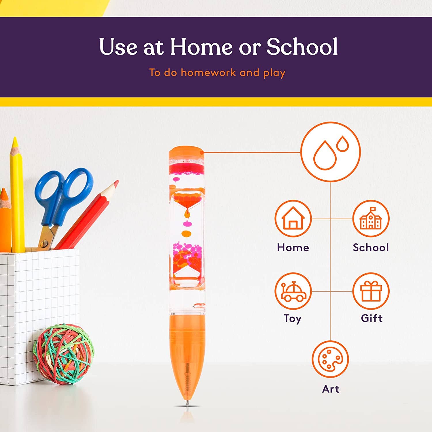 Special Supplies - Wholesale Pen - Liquid Motion Pens, 6 Pack Colorful Hourglass Timer Pens with Droplet Movement4