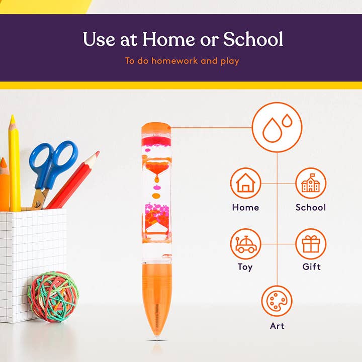 Special Supplies - Wholesale Pen - Liquid Motion Pens, 6 Pack Colorful Hourglass Timer Pens with Droplet Movement4