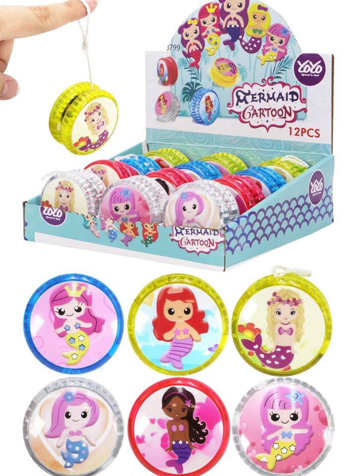 Cute Mermaid Cartoon Print Led Lit-up Yo-yo for wholesale by Cap Zone