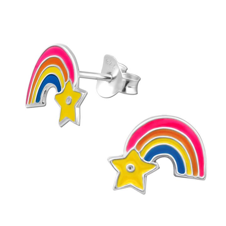 Girl's Jewelry Sterling Silver Earrings - Rainbow for wholesale by Snazzy Girls