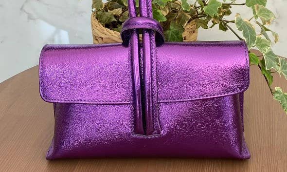 JIJOU CAPRI - Wholesale Clutch Bag - Women's - BETTY Italian Metallic Leather Crossbody Bag  JIJOU CAPRI1