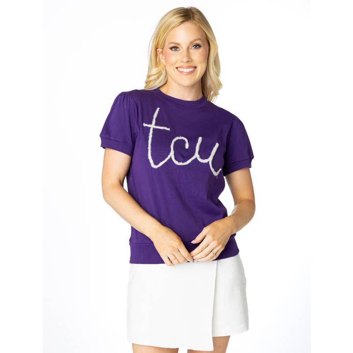 TCU Glitter Script Kortärmad för wholesale av Stewart Simmons