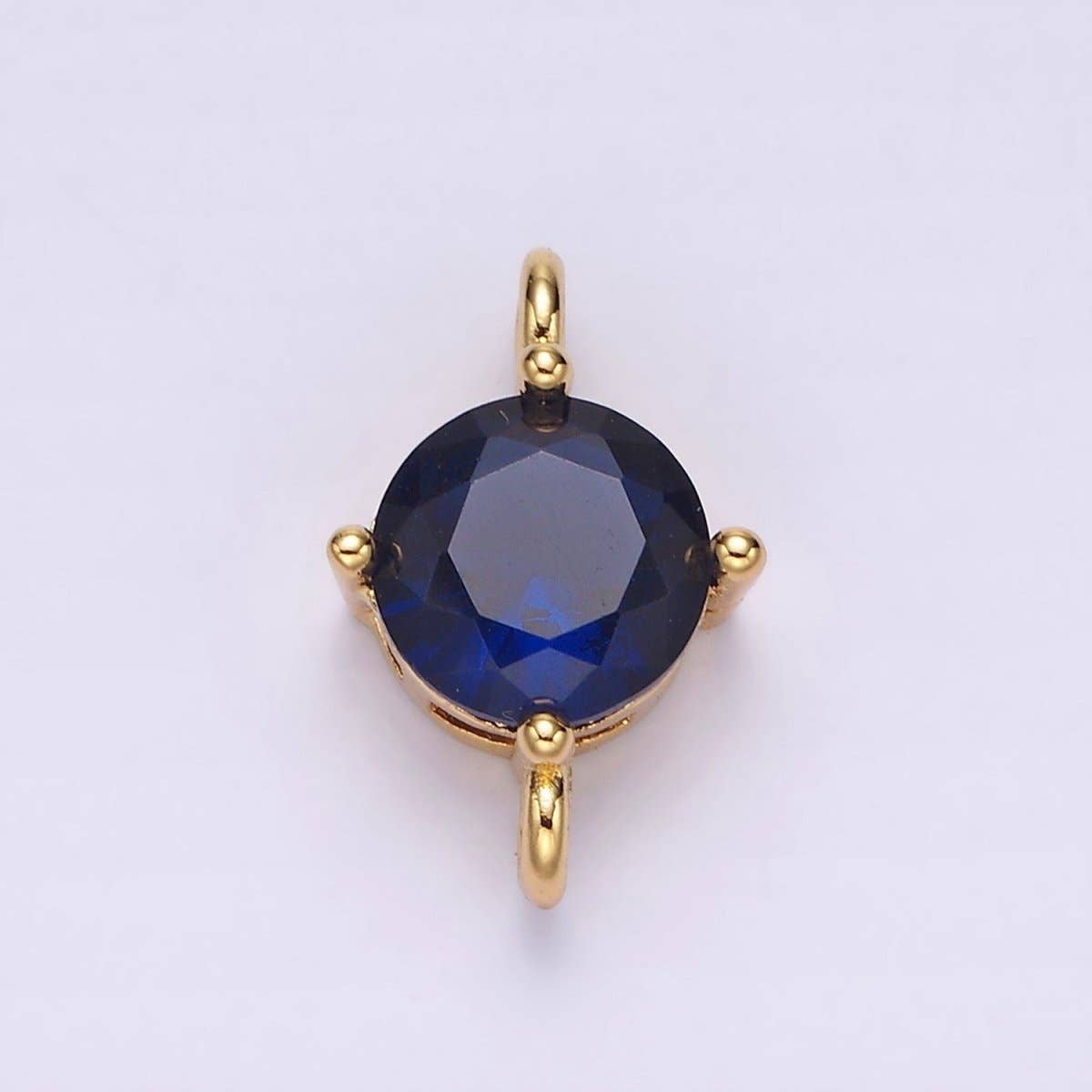 Aim Eternal - Wholesale Individual Charm/Pendant - 14K Gold Filled 10mm Round CZ Birth Month Personalized Connector | G-157 - G-1698