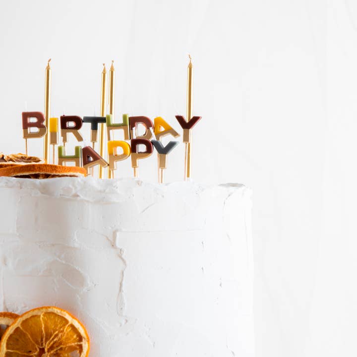 Multi Colors Candle set 'Happy Birthday' Comfy Cozy - 2 cm for wholesale on Faire1