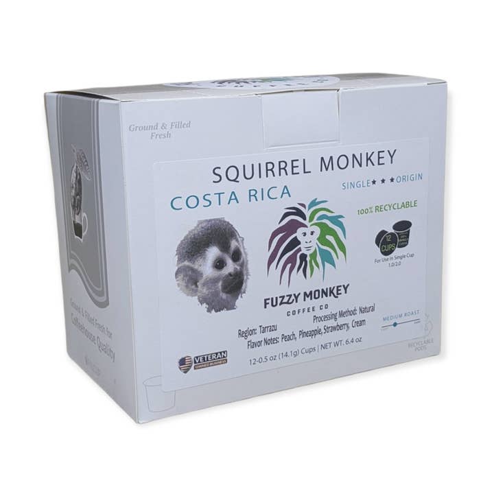 Squirrel Monkey - Single Serve Pods - Costa Rica for wholesale by Fuzzy Monkey Coffee Co.