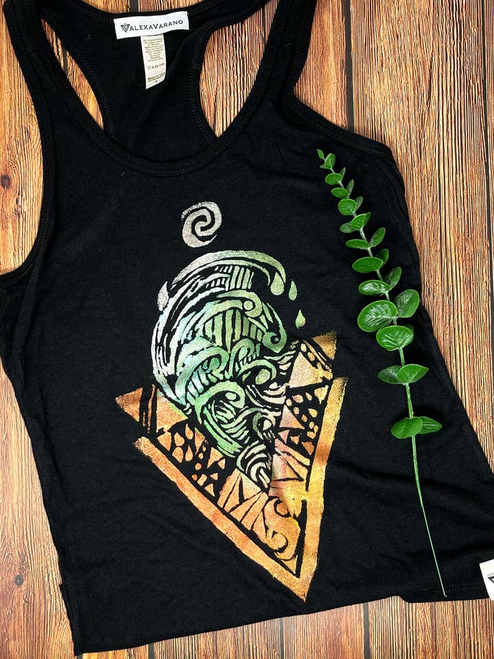 Water Hand Painted Women's Yoga Tank for wholesale by Third Wolf Designs