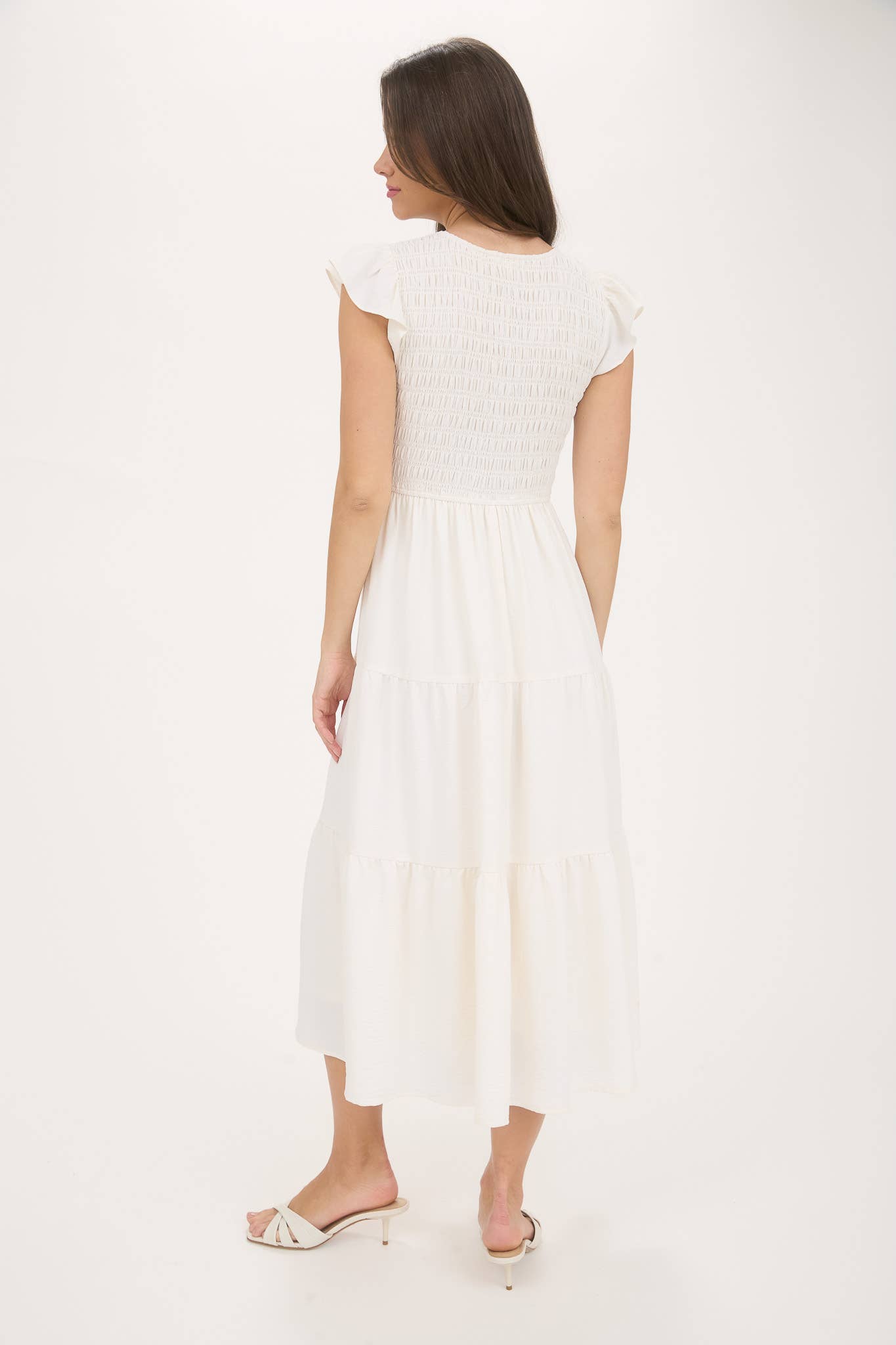 MINE - Wholesale Dress - Women's - FLUTTER SLEEVE MAXI DRESS47