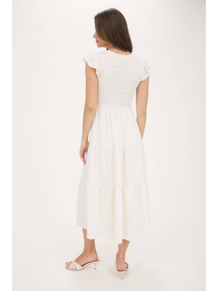 MINE - Wholesale Dress - Women's - FLUTTER SLEEVE MAXI DRESS47