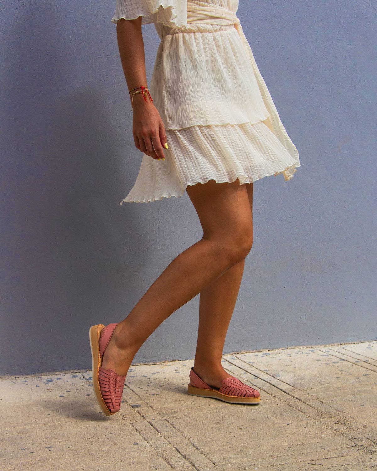 Mexas EU – sandálias - Mulher por atacado – AGAVE - Alpargatas de couro coral com plataforma3