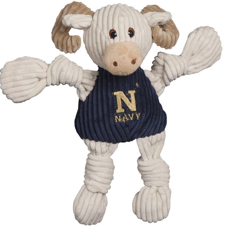 HuggleGroup - Wholesale Pet Plush Toy - Dog - U.S. Naval Academy, Bill the Goat Knottie® Plush Dog Toy