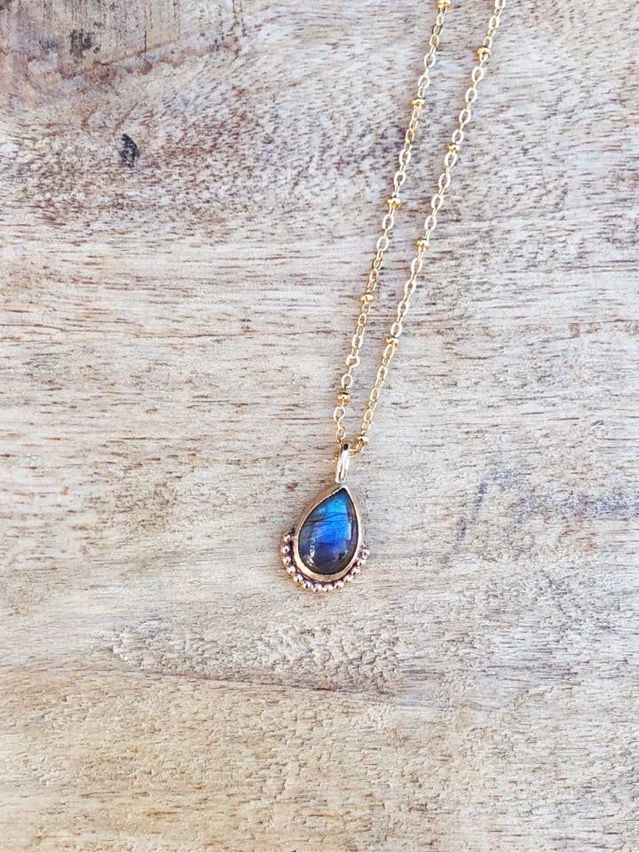 Labradoriet ketting met boho glans voor wholesale door Boho Breath