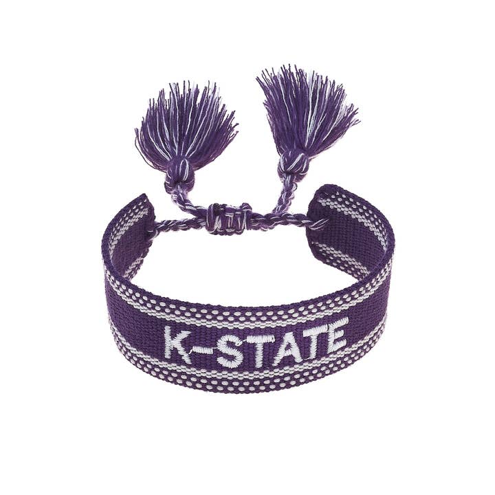 Kansas State Wildcats Woven Tassel Bracelet in Purple for wholesale by Canvas Style