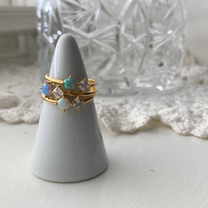 Opal CZ Duo Ring for wholesale by musthavemustget