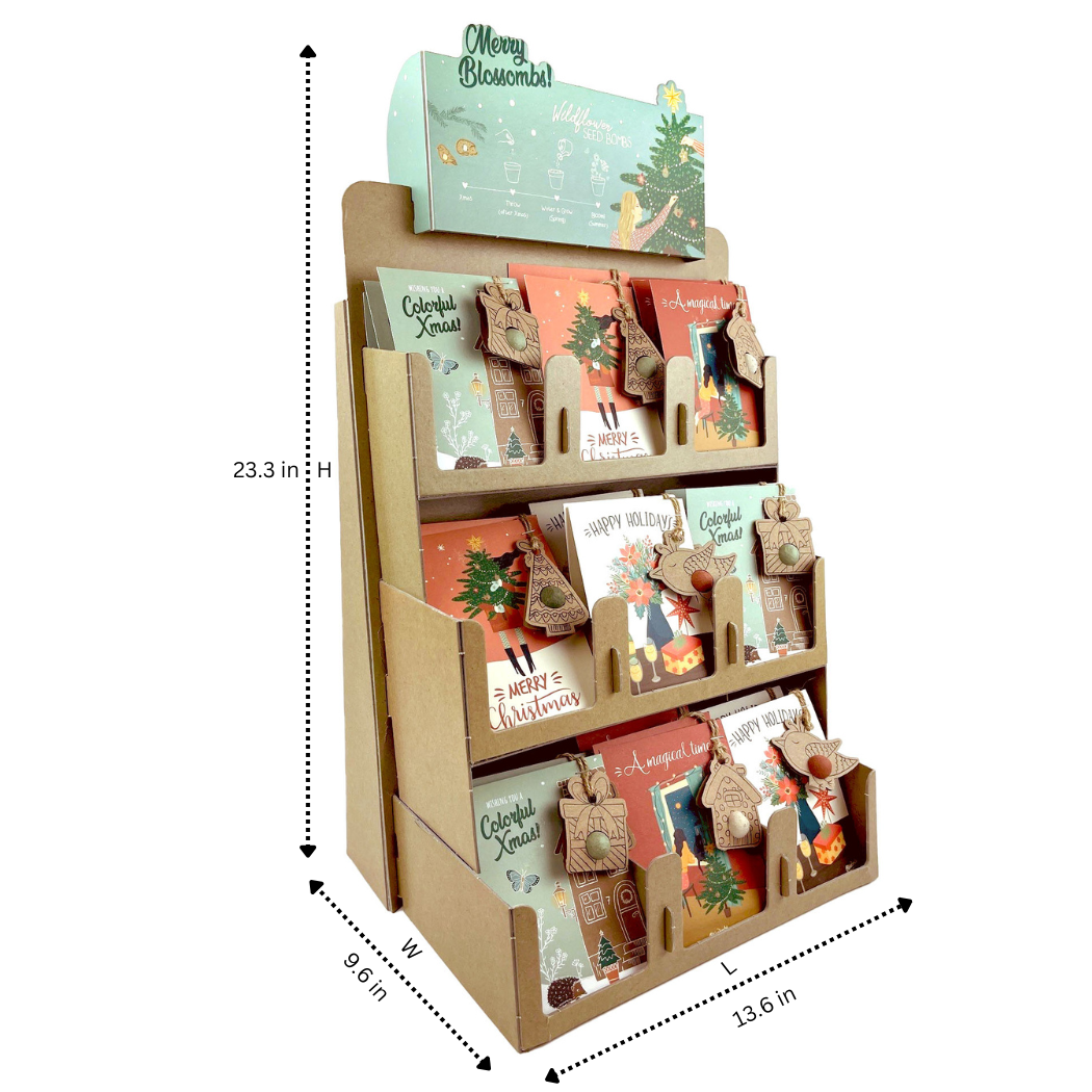 Buzzy Seeds Grow Gifts - Vente Présentoir – maison et déco - Présentoir de cartes d'ornement – 36 cadeaux de vacances avec graines de fleurs sauvages2