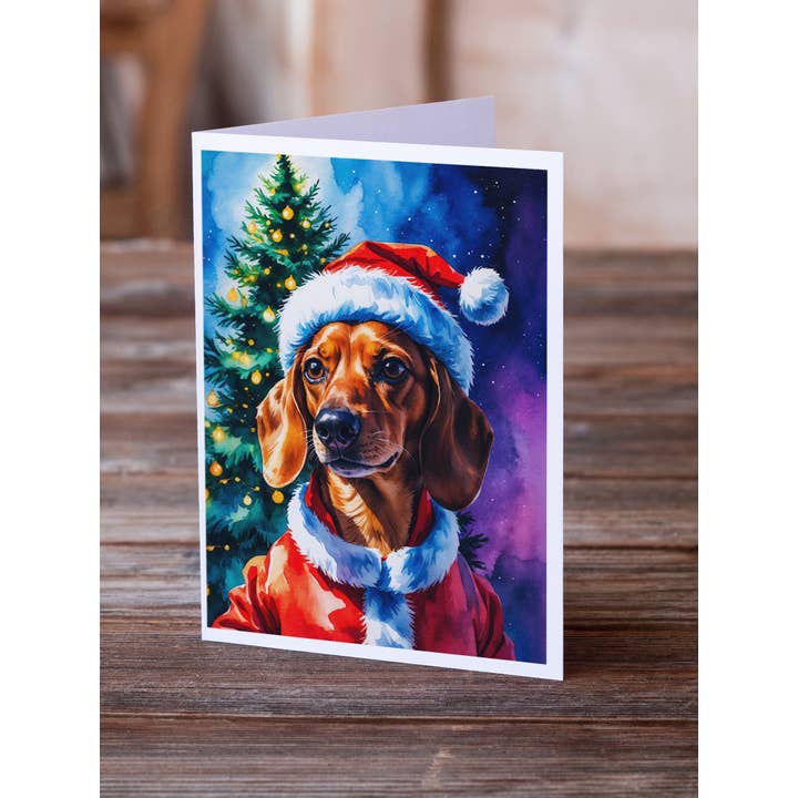 Cartões de Natal com Teckel Vermelho DAC8480 por atacado de Caroline's Treasures