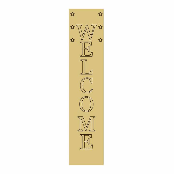 Support de porche 3D Welcome Unfinished Wood Cutout Style 2 pour la vente par Diverse Woodworking