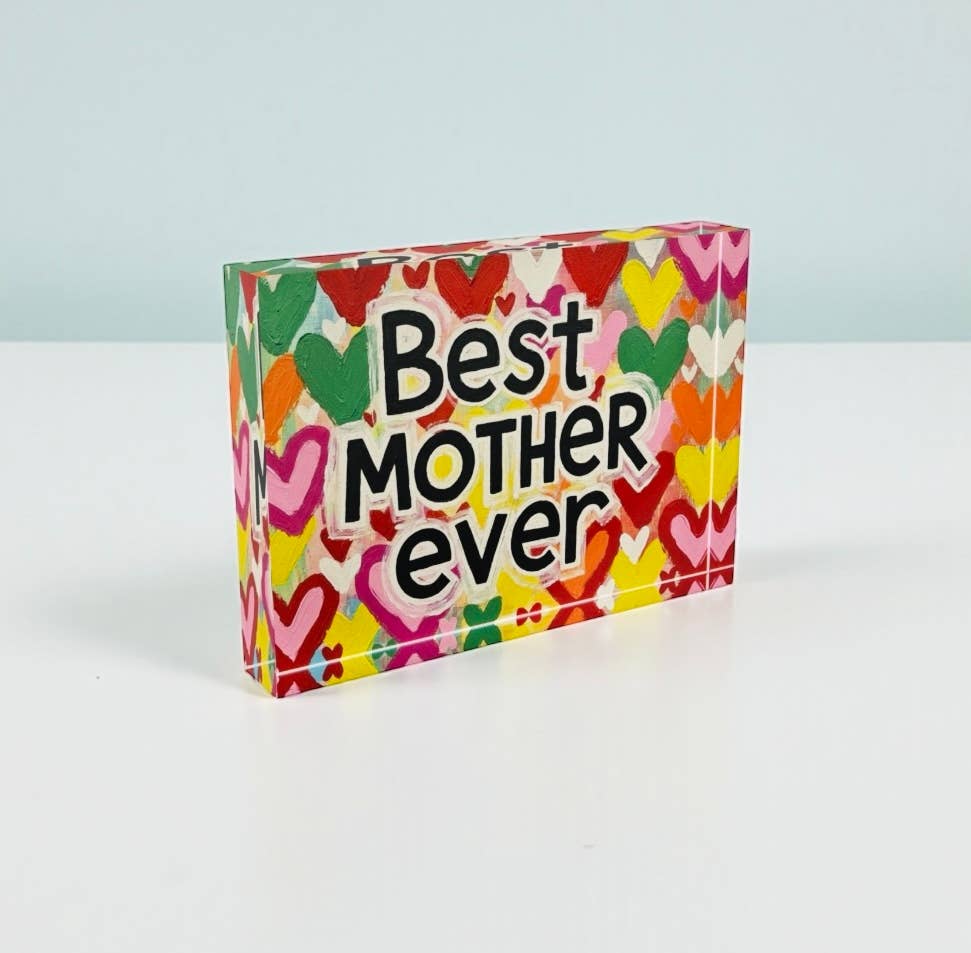 Resinate By KS / by KRISTIN SMITH – wholesale Paper weight – Best Mother Ever Crystal  Block  Paperweight Table Decor  0