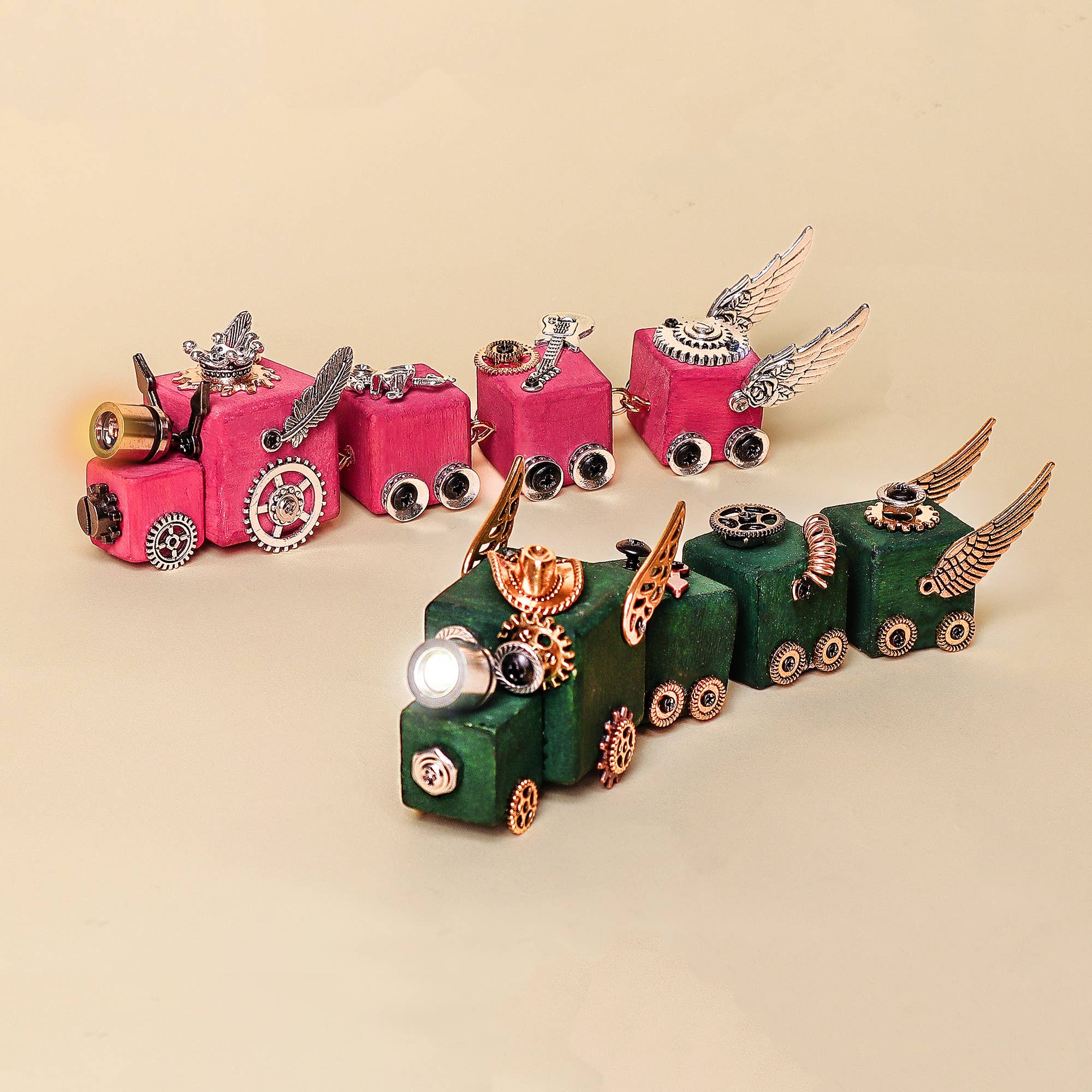 Kitsville - Wholesale Doe-het-zelf-knutselset - Doe-het-zelf Houten Trein Kit – Bouw een Houten Trein met LED Licht7