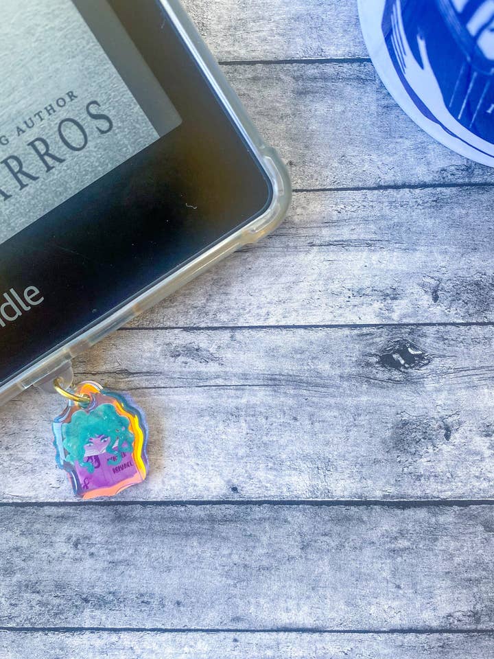 Medusa Monster Romance Kindle & Phone Charm Holographic for wholesale by The Bookish Teacup Co.