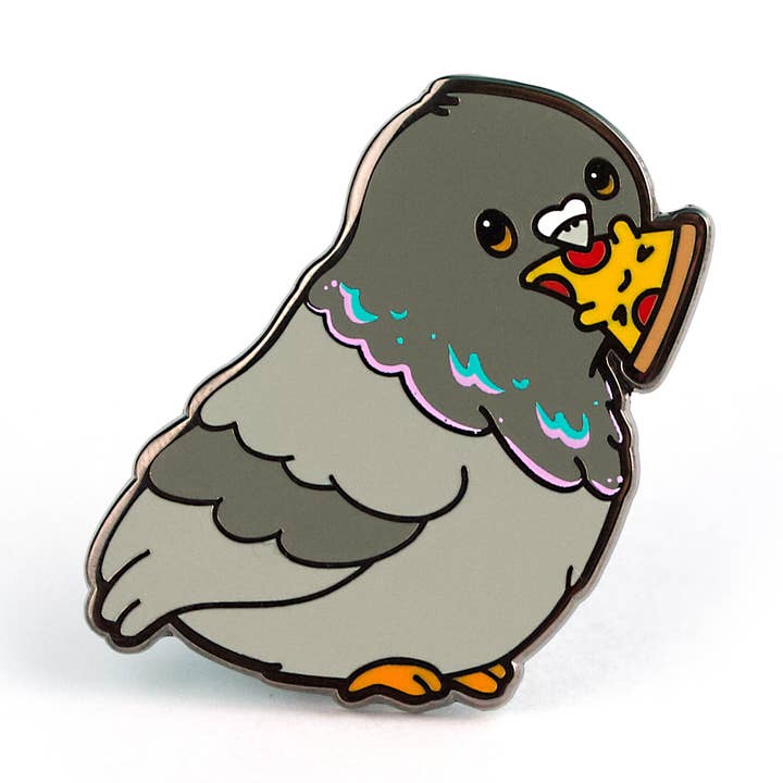 Pizza Pigeon Pin for wholesale by LuxCups Creative