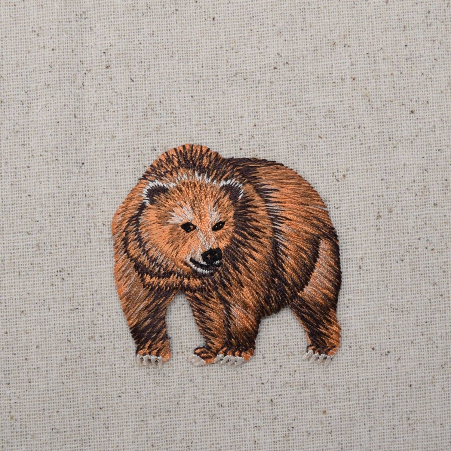 Wholesale Applique – wholesale Patch – Brown Kodiak - Grizzly Bear - Iron on Applique - Embroidered Patch - 28429A0