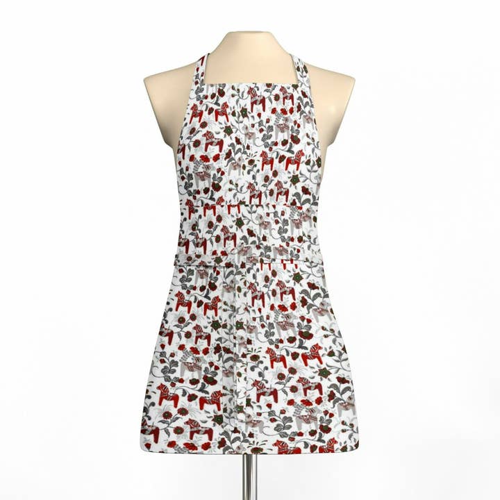 Leksand Mini Bianco Sporco/Rosso Grembiule Con Tasca per la vendita all'ingrosso da parte di Arvidssons Textil