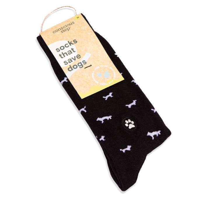 Conscious Step - Wholesale Socks - Unisex - Socks that Save Dogs (Black Dogs)1