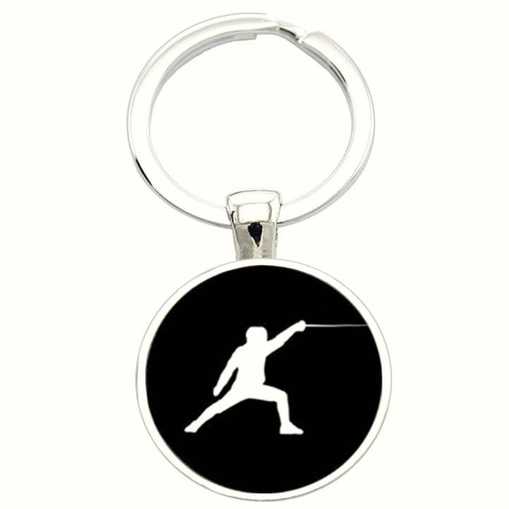 Fencing Keyring - Black And White for wholesale by Bassin And Brown