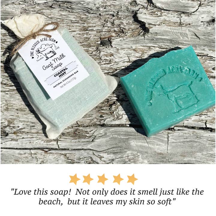 One Blessed Acre Farm - Wholesale Bar Soap - Coastal Mist Goat Milk Bar Soap5