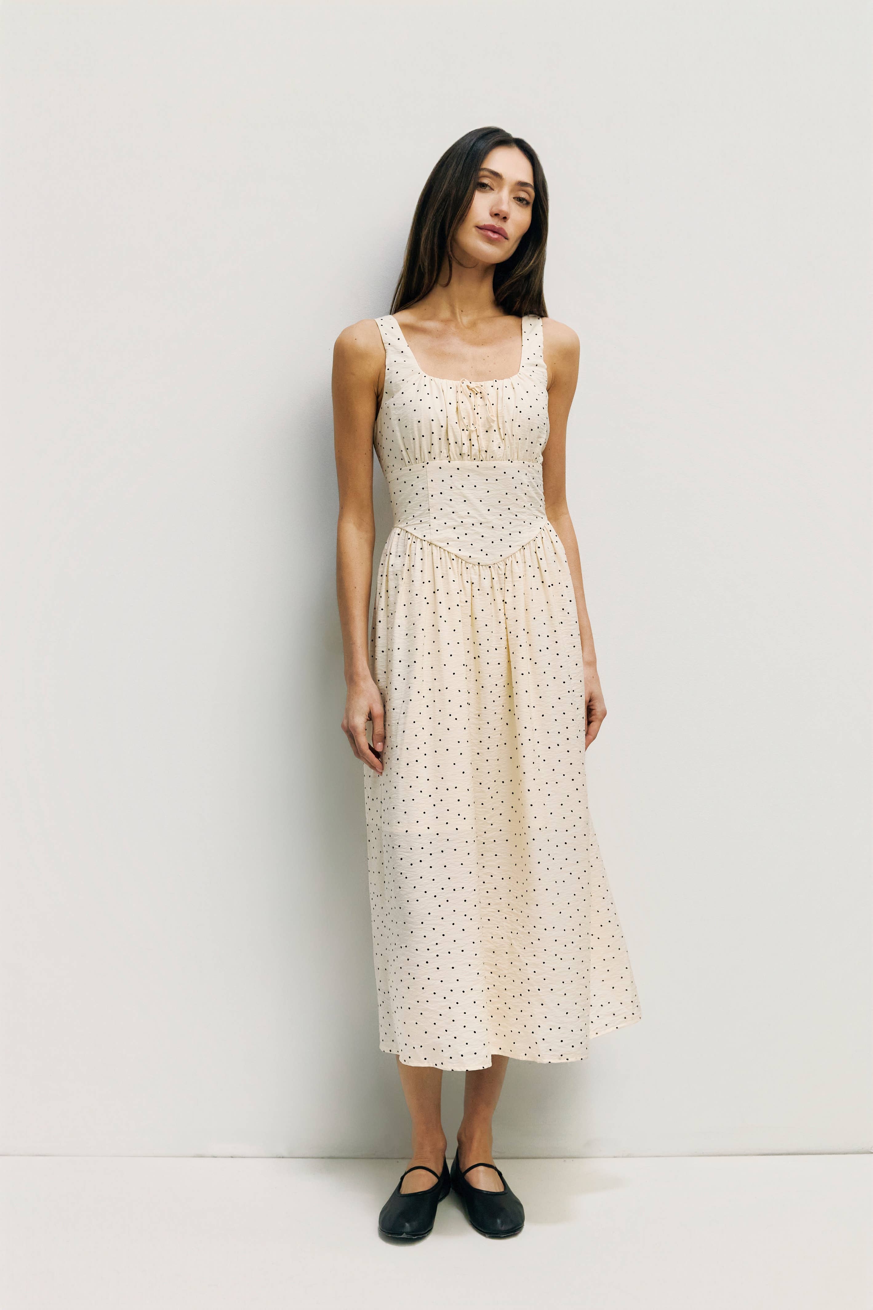 All Row - Wholesale Dress - Women's - The Melinda Dress | Polka Dot Milkmaid Dress