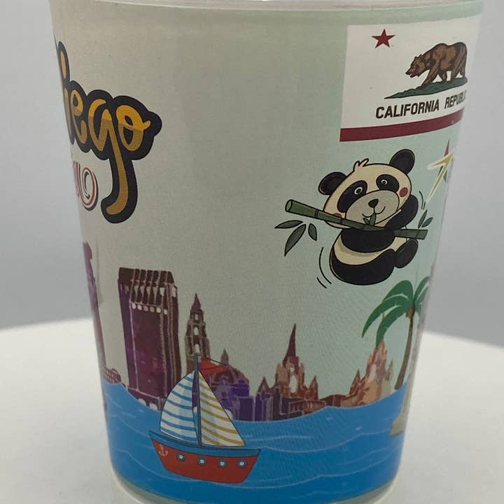 7 Star - Wholesale Shot Glass - "SAN DIEGO" California Shot Glass 2 oz2