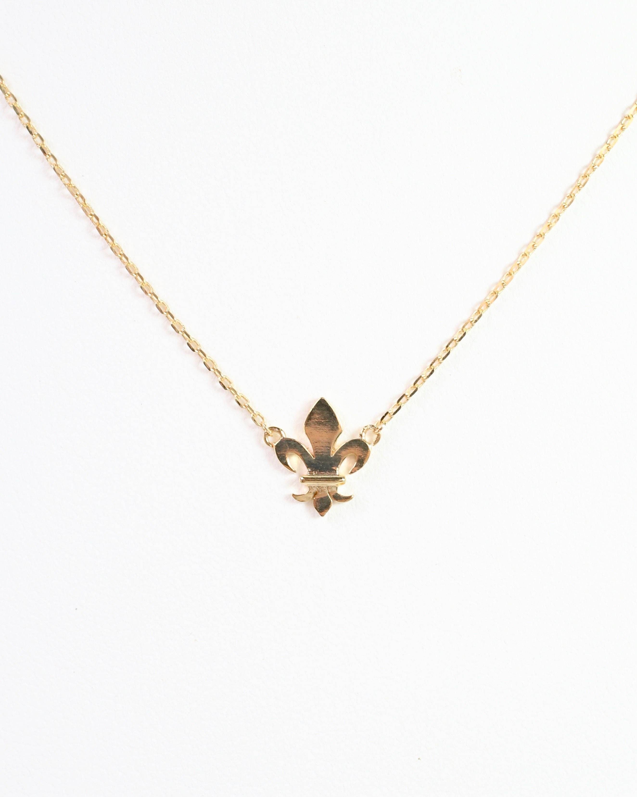 Caroline Hill - Wholesale Pendant/Charm Necklace - Royal Fleur de Lis Necklace Gold2
