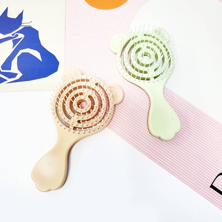 Assorted Color Bear Ears Hair Brush for wholesale on Faire
