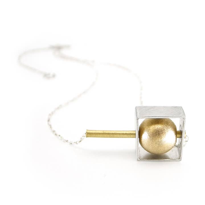 TwiddleDUM Fiddle Necklace - sterling + brass or gold plate for wholesale by DeeLyn :: Design