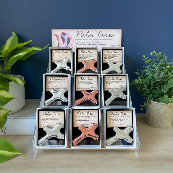 Palm Crosses Display Unit and other Purchase Wholesale handheld cross. Free Returns & Net 60 Terms on Faire trending on Faire.