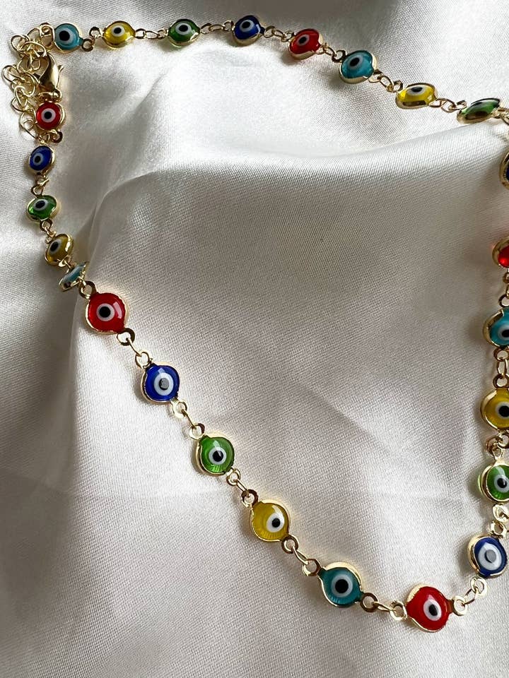 Kleurrijke Evil Eye Choker ketting voor wholesale door By Jessi Jewelry
