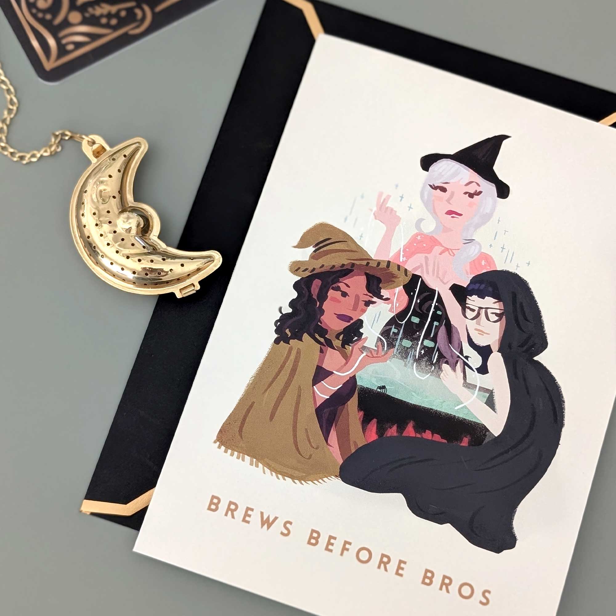 Vox Intra - Vente Carte de vœux classique - Carte de vœux sorcière "Breuvages avant potes"  |  Vierge1