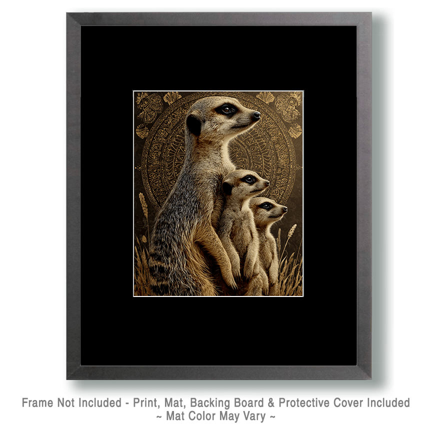 Mowbi - Wholesale Art Print - Stylized Meerkat - Zoo Animals - Biophilic Wildlife Art Print - 8"x10" Artwork for 11"x14" Frame1