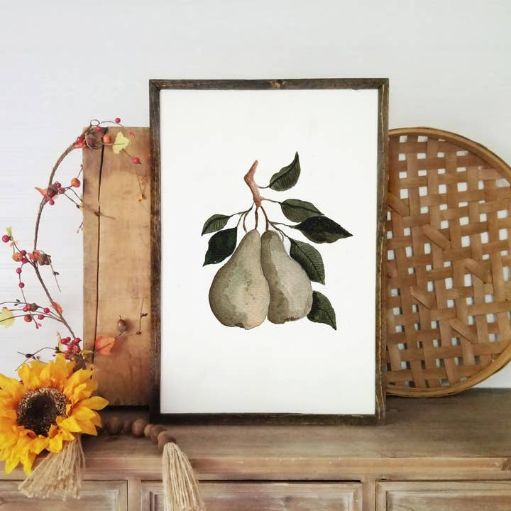 HeatherLucyJ Design - Wholesale Art Print - Pear Fruit Watercolour Art Print
