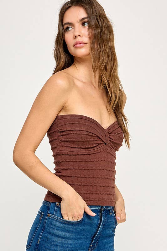 Miss Love - Wholesale Knit Top - Women's - Twist Front Sweater Tube Top56