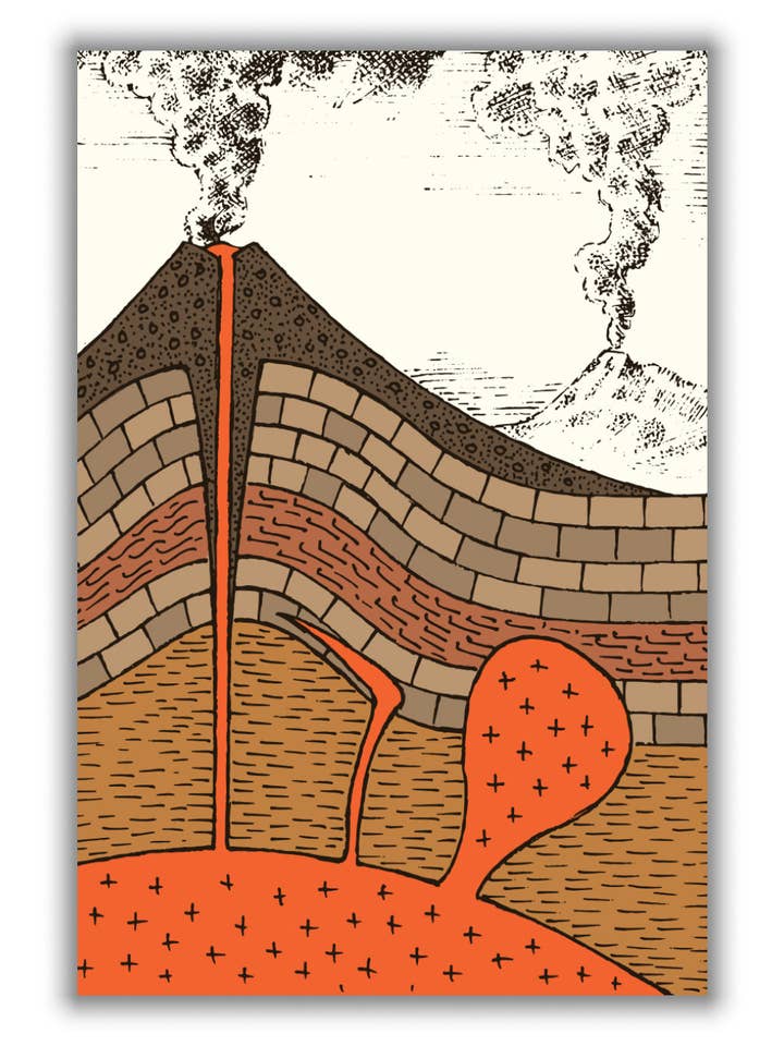 Volcano Cross section for wholesale by Stanley Print House